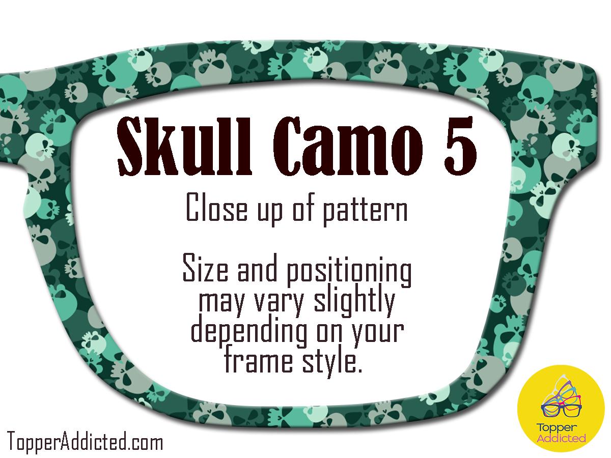 Metal Toppers with Skull Camouflage Pattern – Customizable with Splits & Fades Camo Skulls are unique and fun sublimated metal toppers