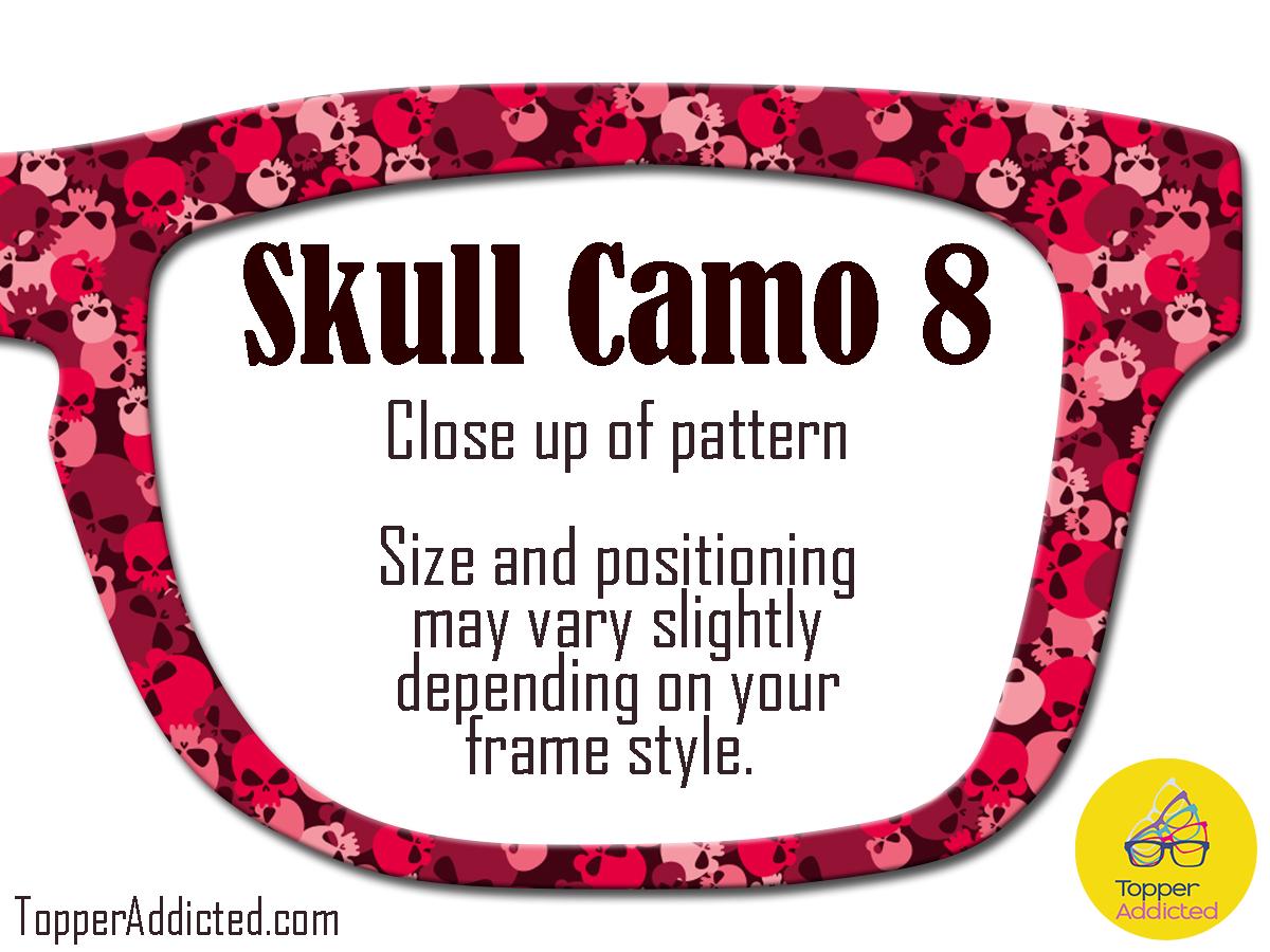 Metal Toppers with Skull Camouflage Pattern – Customizable with Splits & Fades Camo Skulls are unique and fun sublimated metal toppers