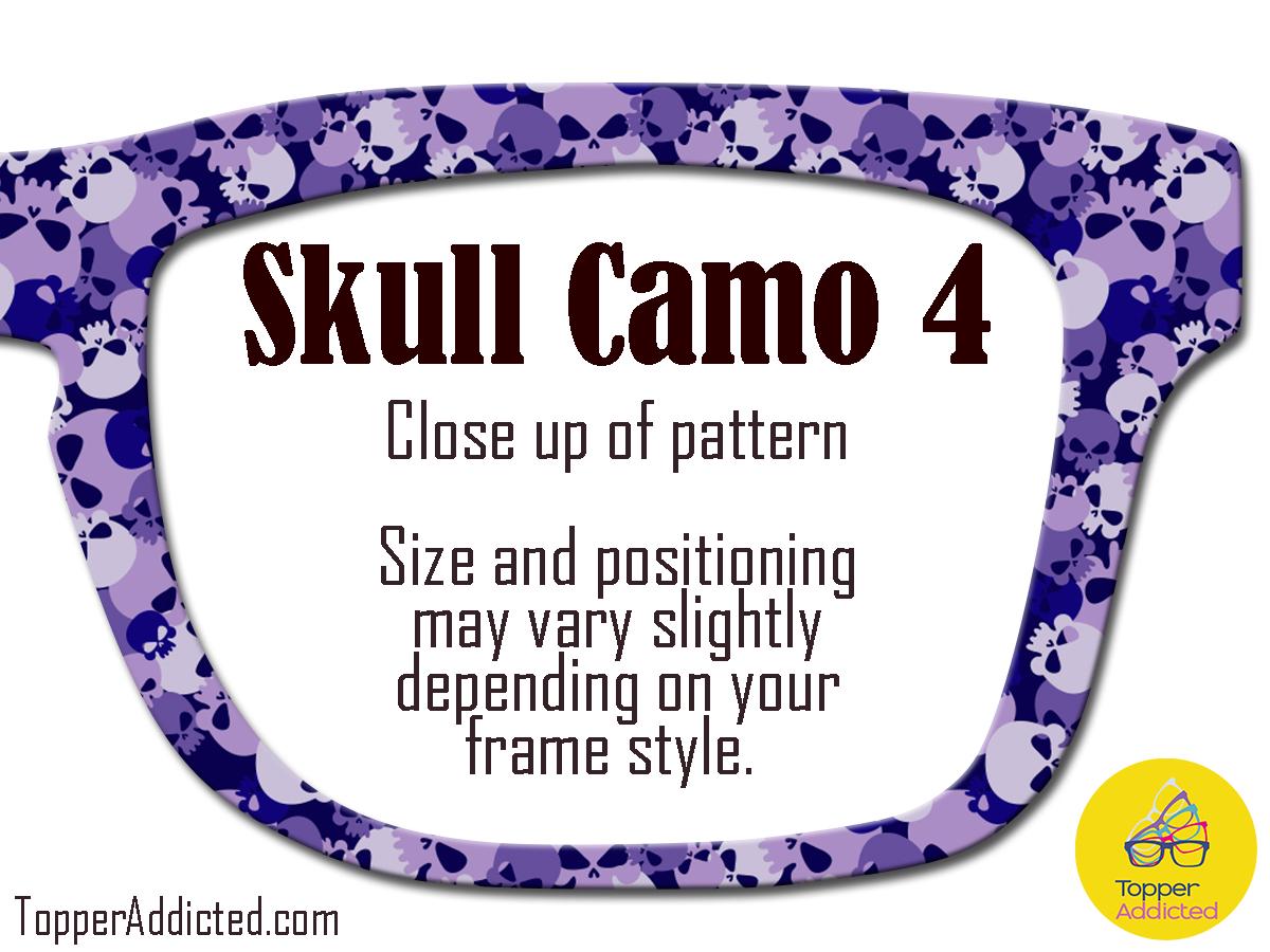 Metal Toppers with Skull Camouflage Pattern – Customizable with Splits & Fades Camo Skulls are unique and fun sublimated metal toppers