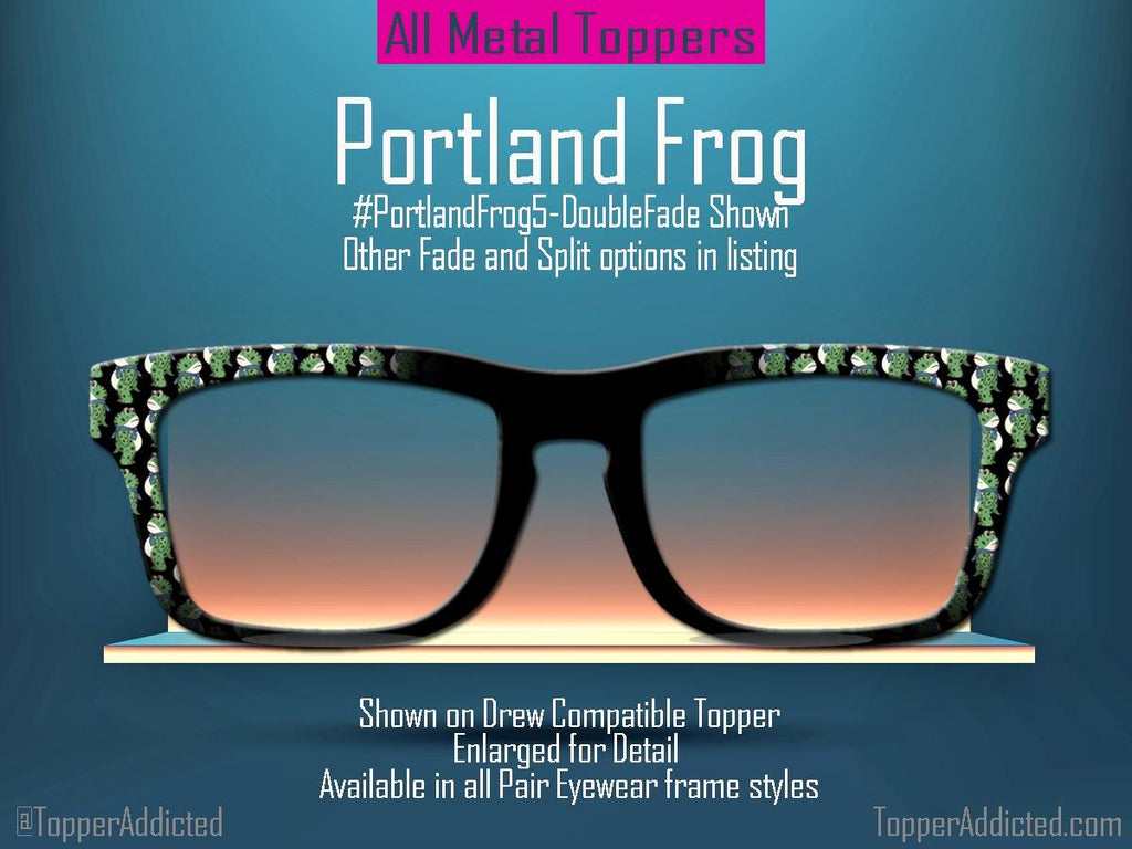 Portland Frog Metal Magnetic Toppers for Pair Eyewear • Protest Symbol No Kings Design • Full Frame Split Fade Options Available in listing