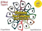 Christmas Tree Collection Metal Toppers for Pair Eyewear • Holiday Glasses Top Frames• Festive Christmas Trees • 12 Cheerful Xmas Styles