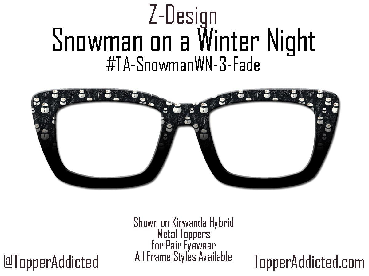 Snowmen Winter Night – Magnetic Toppers Compatible with Pair Eyewear – Cozy Snowmen Holiday Winter Vibes Top Frames for the holidays- Winter