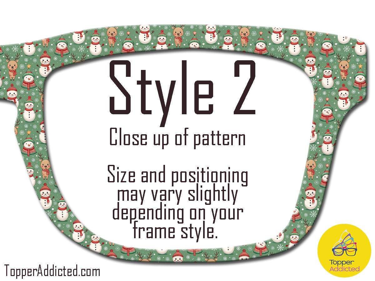 Holiday Pair Eyewear Toppers Vintage Christmas Collection Retro Patterns All Metal Magnetic Top Frames Festive Splits Fades Available X-Mas