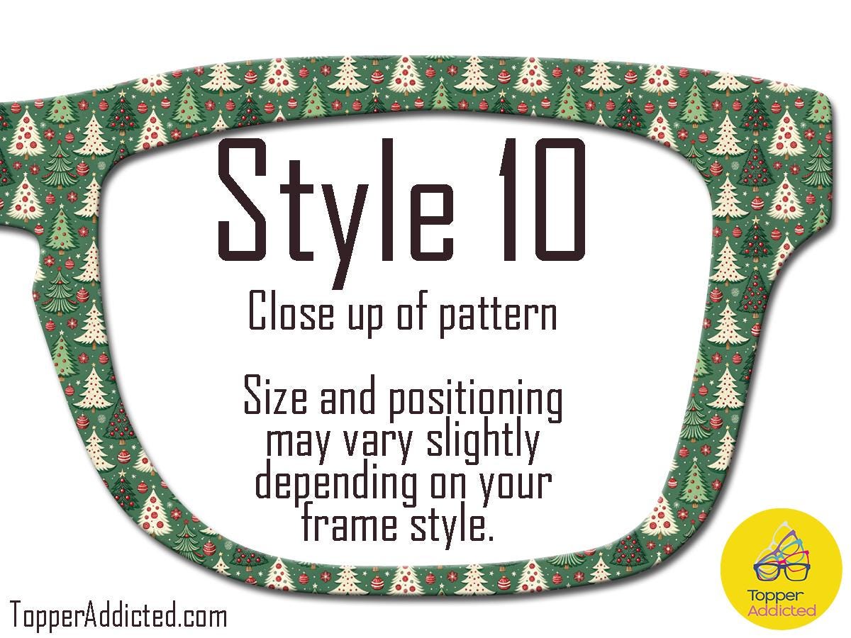 Holiday Pair Eyewear Toppers Vintage Christmas Collection Retro Patterns All Metal Magnetic Top Frames Festive Splits Fades Available X-Mas