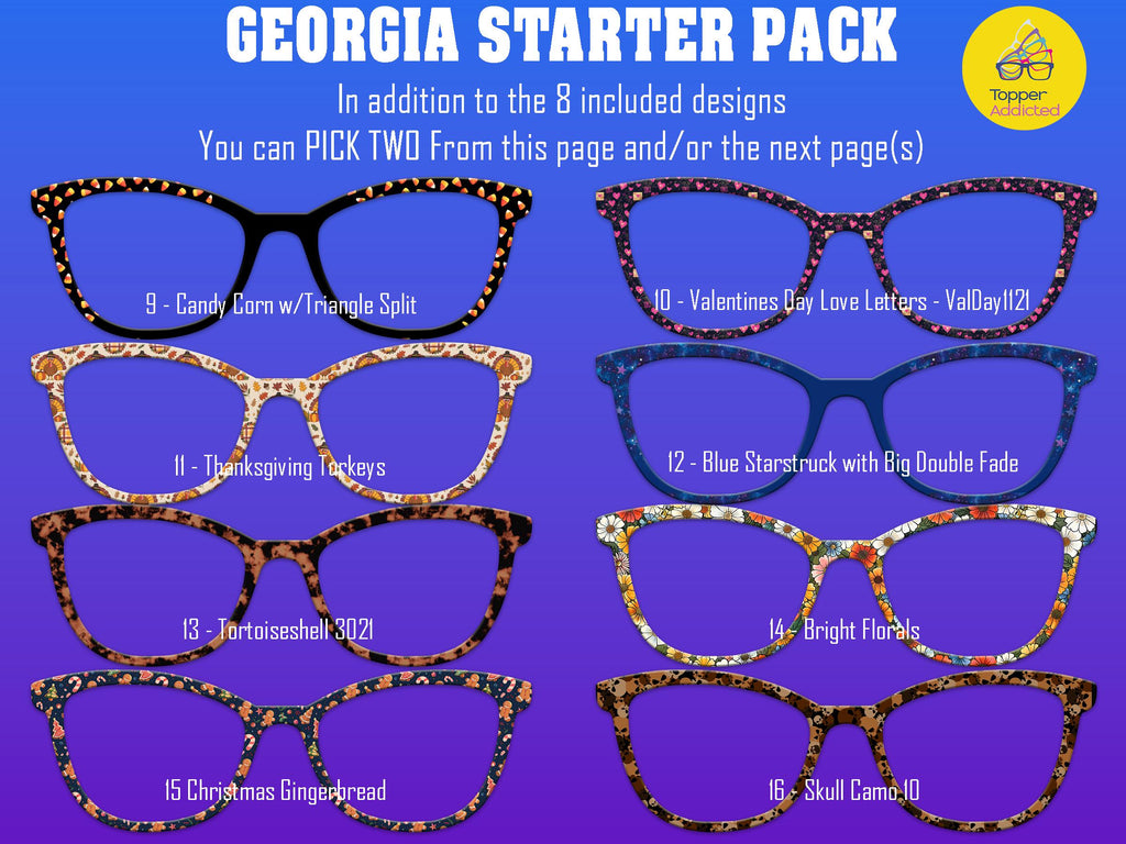 Georgia Topper - Top Frame Compatible with Pair Eyeware 11 Topper Collection - bundle priced