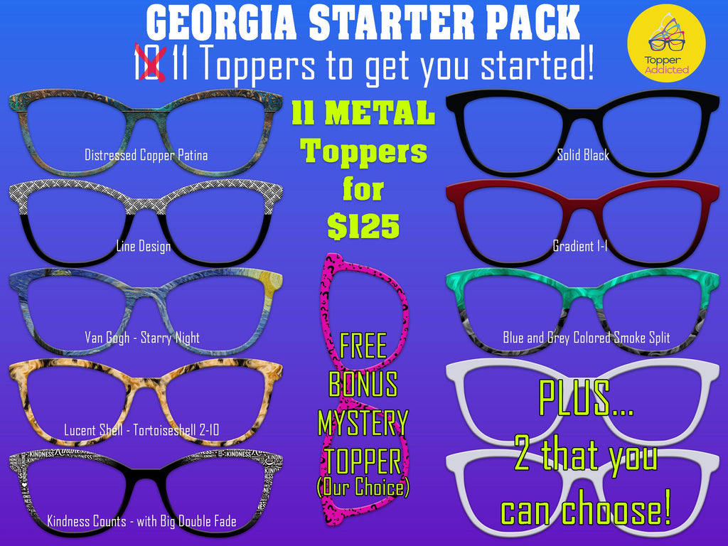 Georgia Topper - Top Frame Compatible with Pair Eyeware 11 Topper Collection - bundle priced