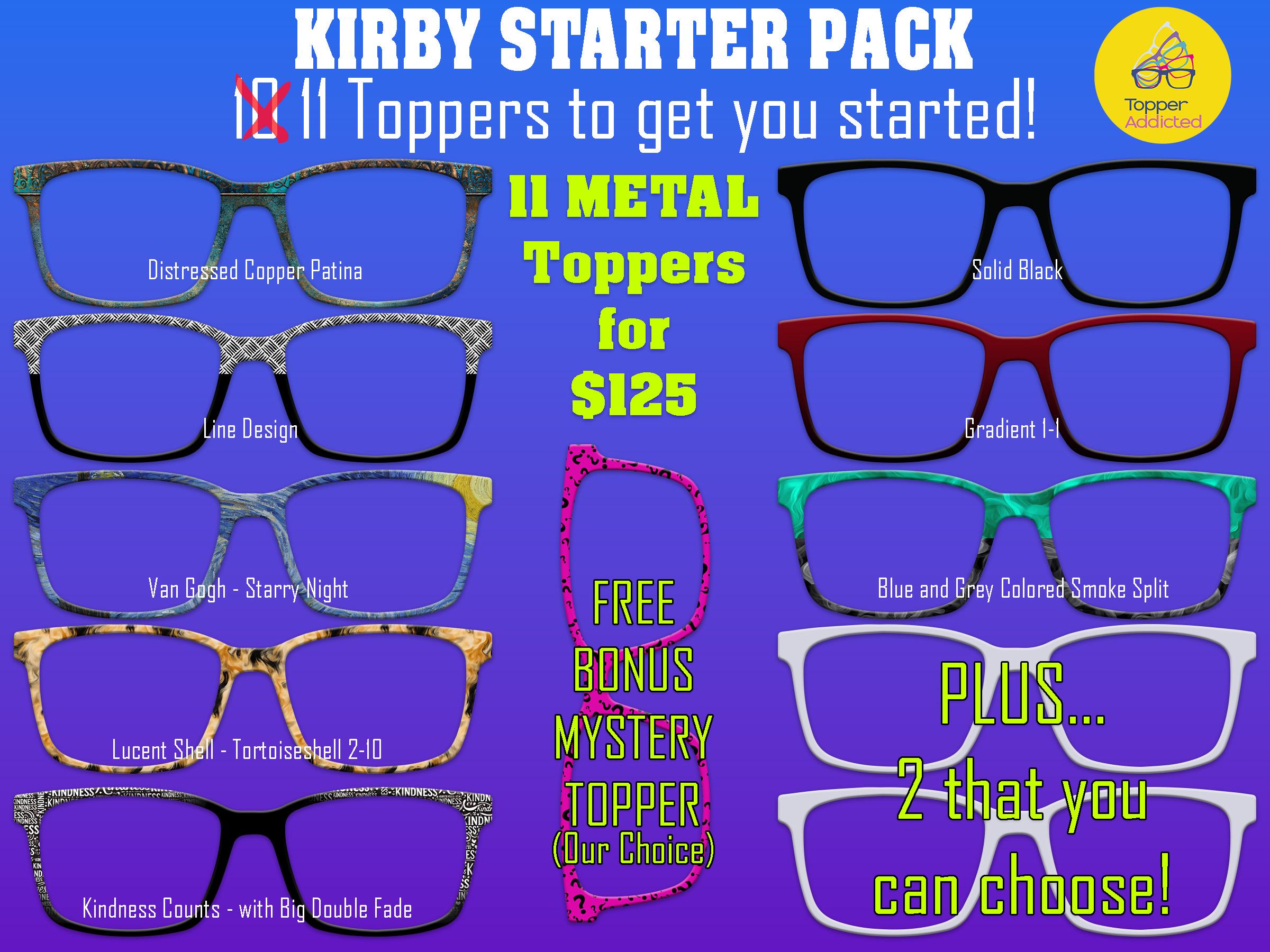 KIRBY Toppers - Top Frame Compatible with Pair Eyeware 11 Topper Collection - bundle priced