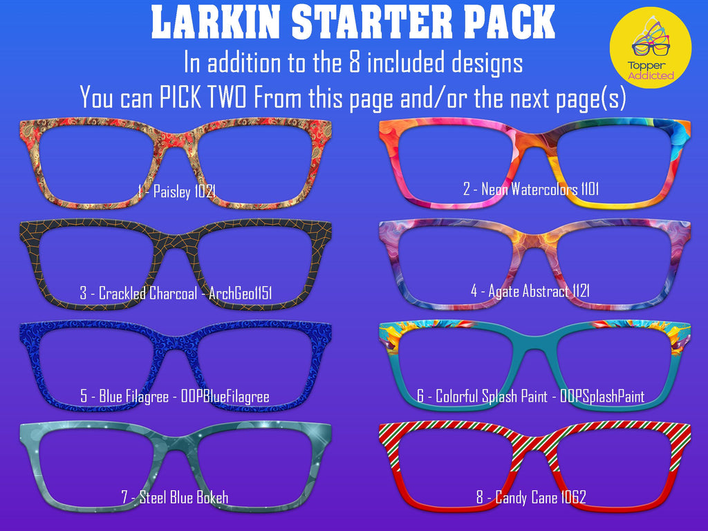Larkin Pair Eyewear Compatible - Top Frames for with Pair Glasses - 11 Topper Collection - bundle priced