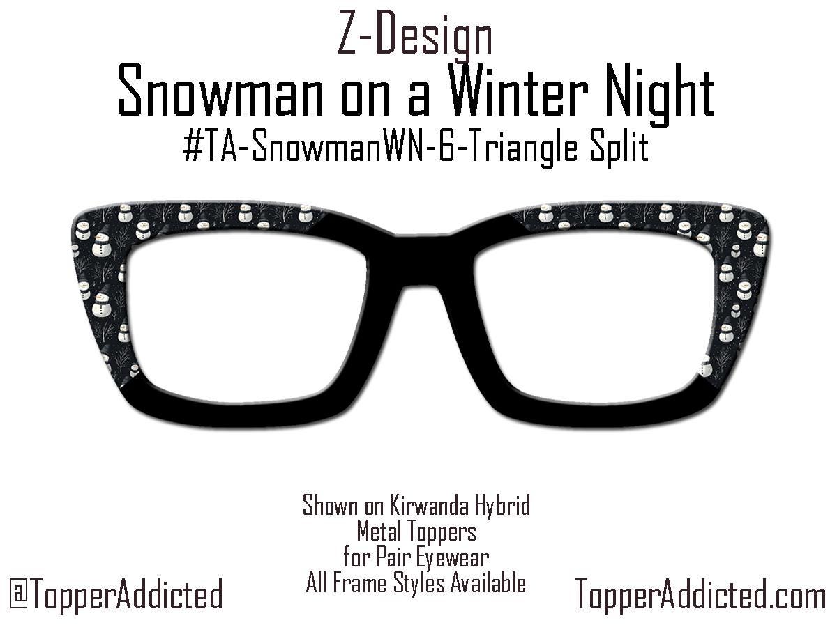 Snowmen Winter Night – Magnetic Toppers Compatible with Pair Eyewear – Cozy Snowmen Holiday Winter Vibes Top Frames for the holidays- Winter