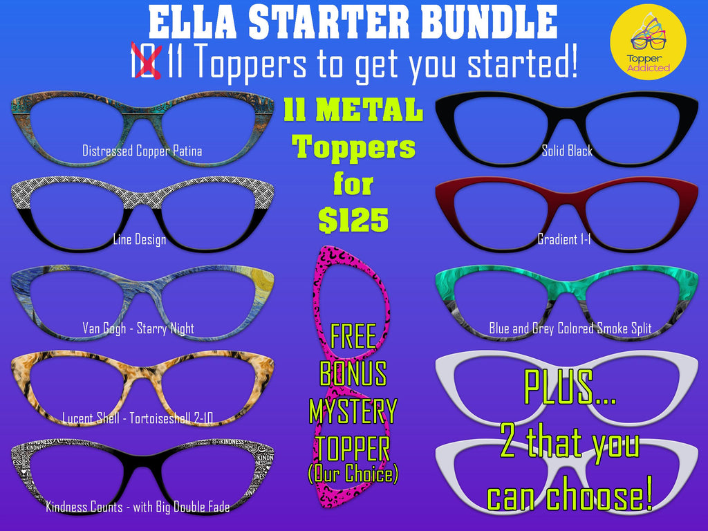 Ella Pair Eyewear Compatible - Top Frames for with Pair Glasses - 11 Topper Collection - bundle priced