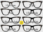 New Year Celebration Topper Pair Eyewear • Metal Magnetic Top Frames • New Years Fireworks and party favors Pattern • 8 Split & Fade Options