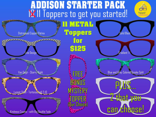 Addison Pair Eyewear Compatible - Top Frames for with Pair Glasses - 11 Topper Collection - bundle priced