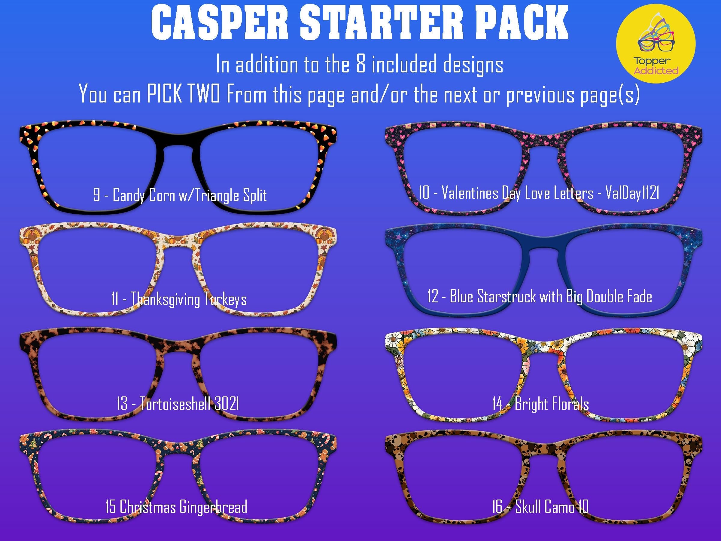 Casper Pair Eyewear Compatible - Top Frames for Pair Glasses - 11 Topper Collection - bundle priced