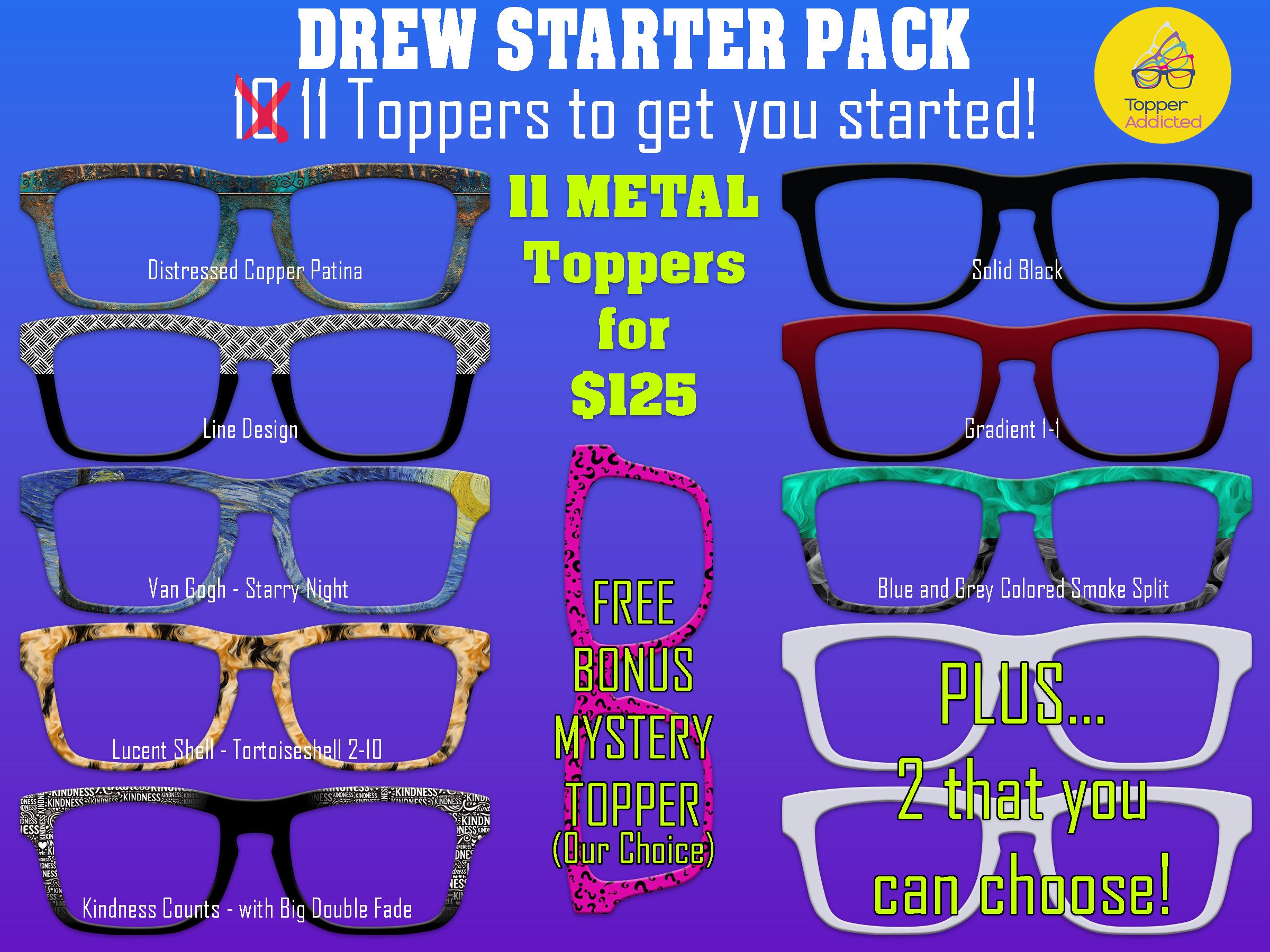 Drew Pair Eyewear Compatible - Top Frames for with Pair Glasses - 11 Topper Collection - bundle priced