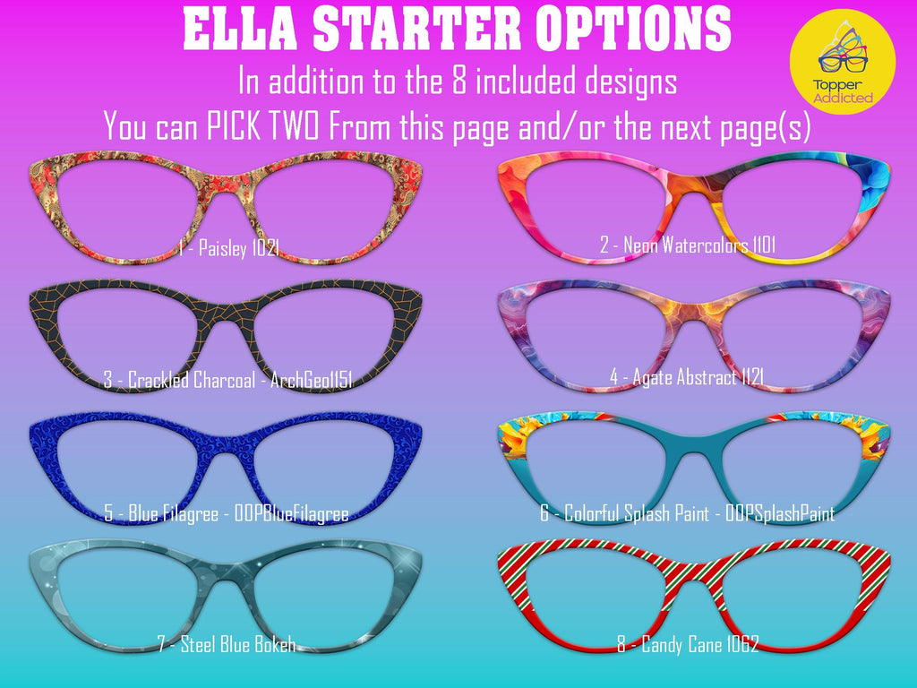 Ella Pair Eyewear Compatible - Top Frames for with Pair Glasses - 11 Topper Collection - bundle priced