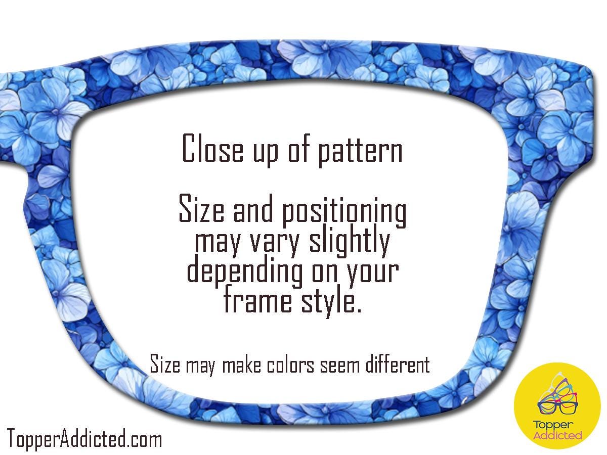 Blue Hydrangea Topper for Pair Eyewear • Floral Glasses Top Frame • Metal Magnetic