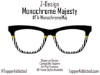 Monochrome Majesty | Black & White Stripe Topper with Gold Accent | Magnetic Topper for Pair Eyewear in all styles