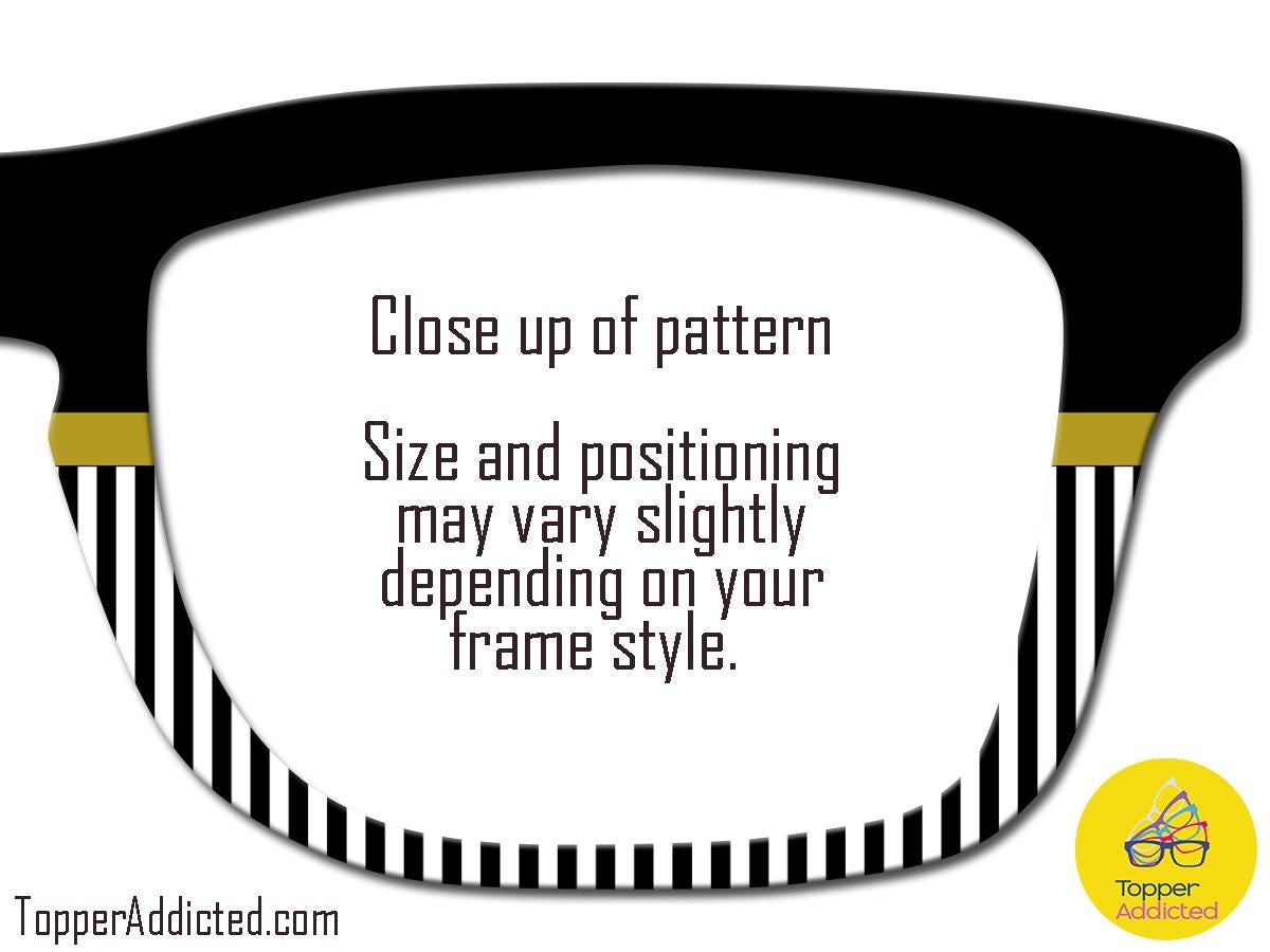 Monochrome Majesty | Black & White Stripe Topper with Gold Accent | Magnetic Topper for Pair Eyewear in all styles