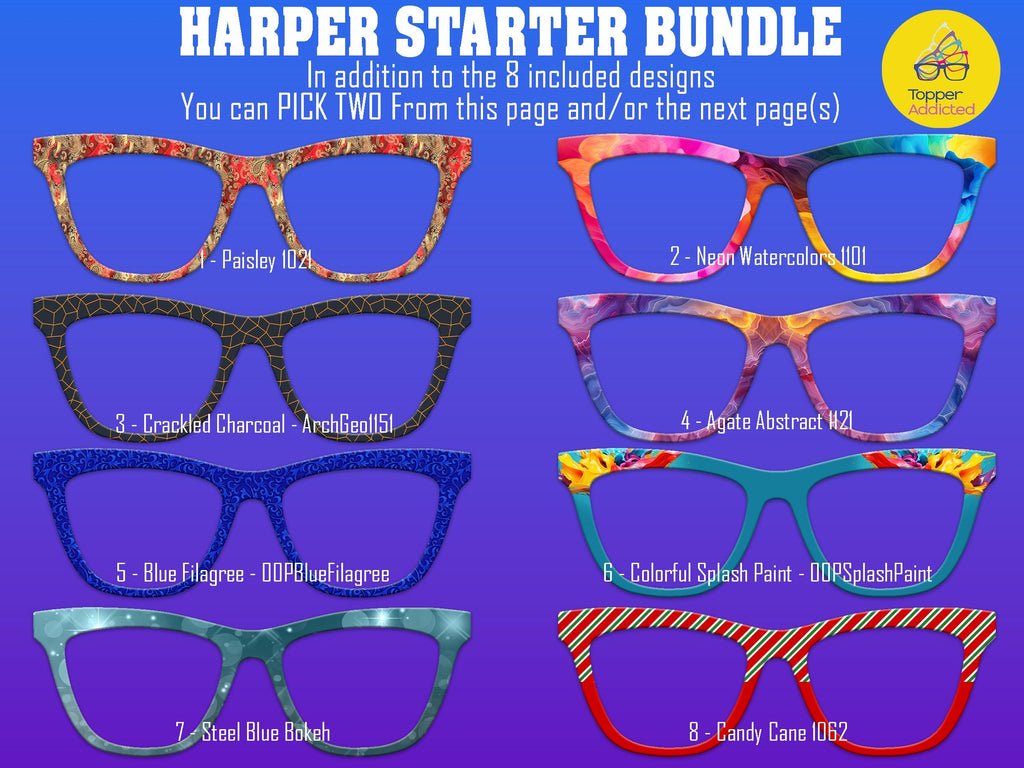 Harper Pair Eyewear Compatible - Top Frames for Pair Glasses - 11 Topper Collection - bundle priced