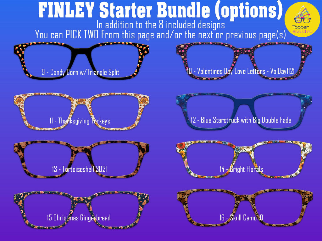 Finley Pair Eyewear Compatible - Top Frames for Pair Glasses - 11 Topper Collection - bundle priced