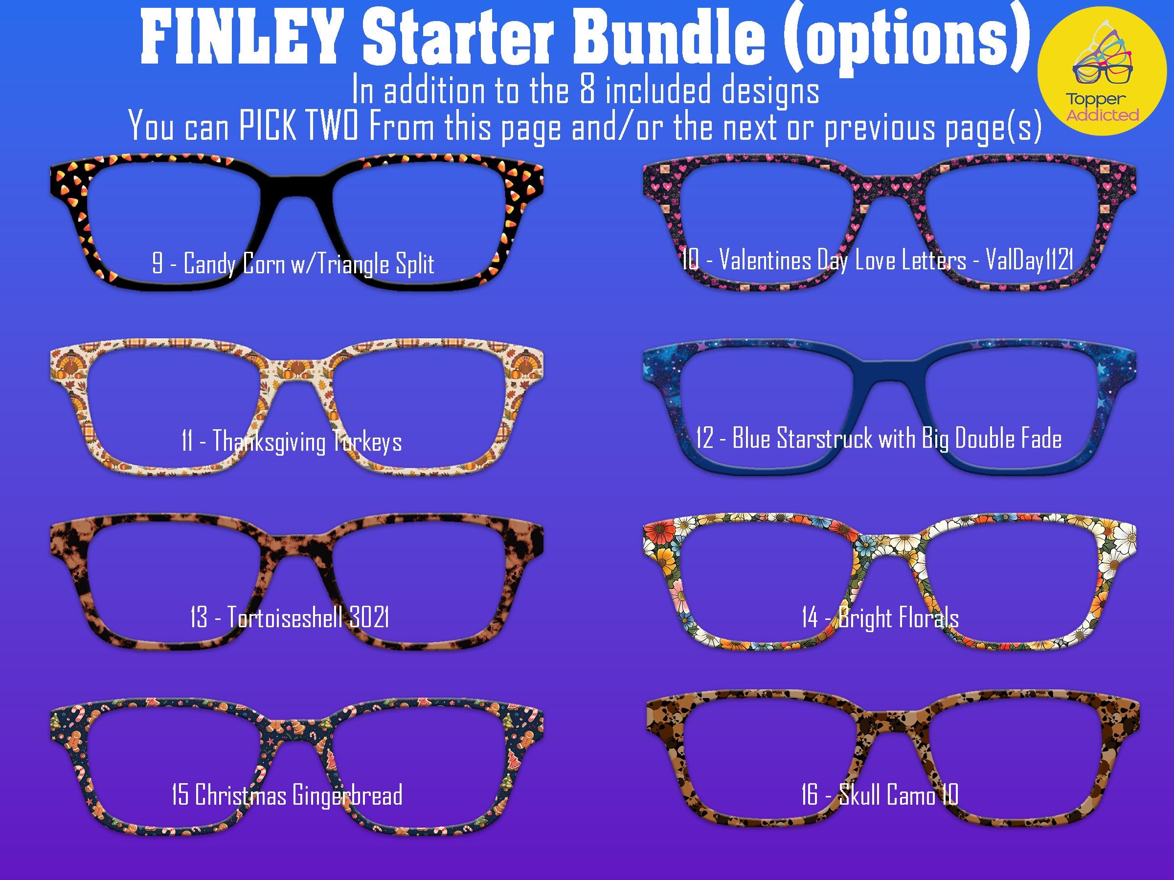 Finley Pair Eyewear Compatible - Top Frames for Pair Glasses - 11 Topper Collection - bundle priced
