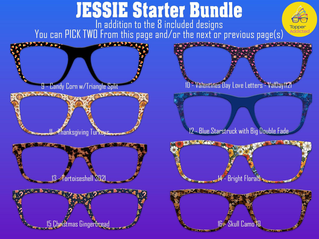 Jessie Pair Eyewear Compatible - Top Frames for Pair Glasses - 11 Topper Collection - bundle priced