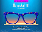 Hanukkah Topper Pair Eyewear Compatible • Metal Magnetic Menorah Dreidel Pattern • Jewish Holiday Judaica Top Frames