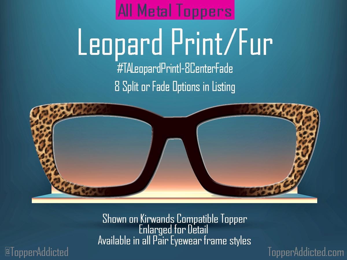 Leopard Print Topper for Pair Eyewear | Metal Magnetic Top Frames with Design Options