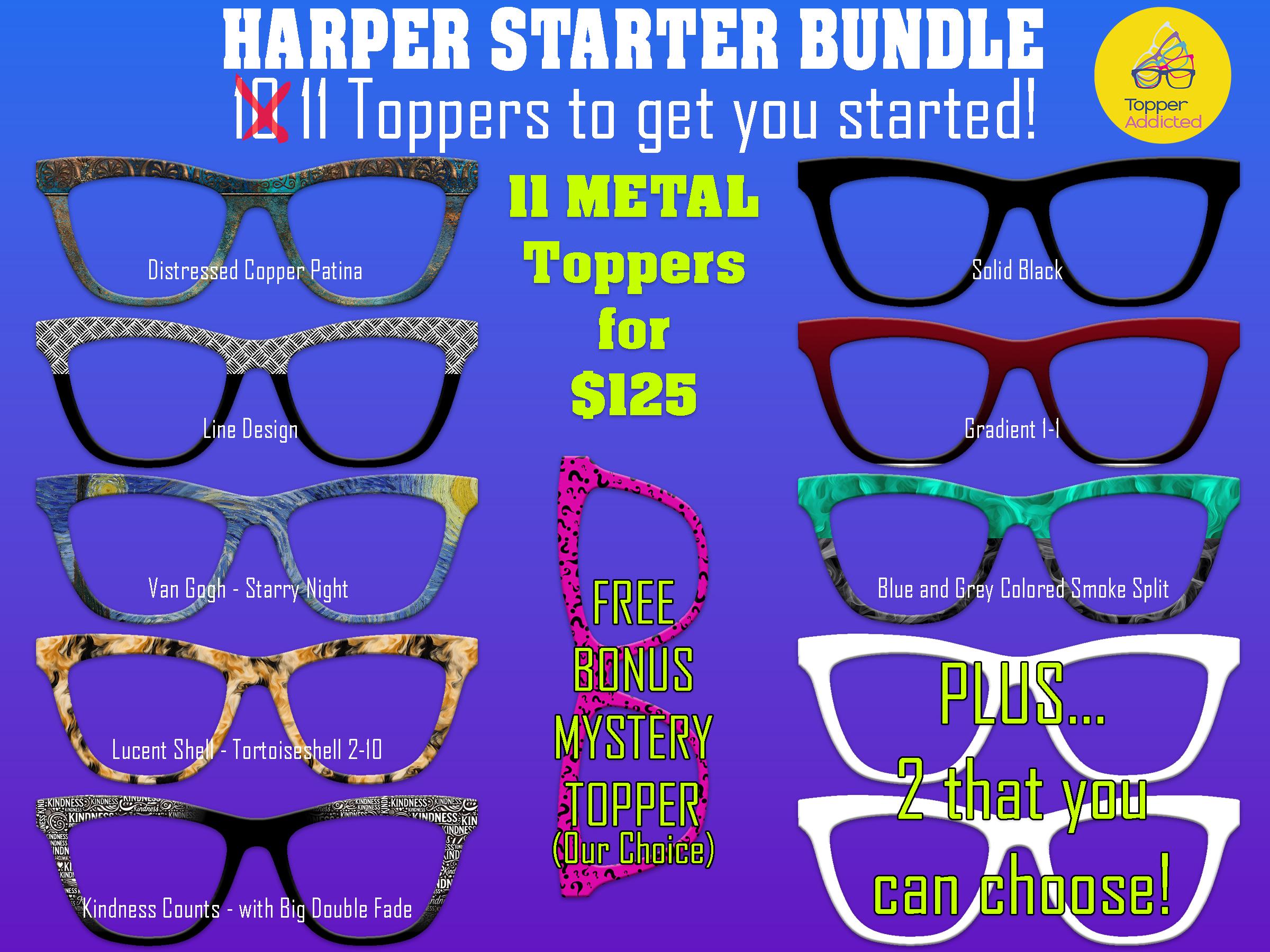 Harper Pair Eyewear Compatible - Top Frames for Pair Glasses - 11 Topper Collection - bundle priced