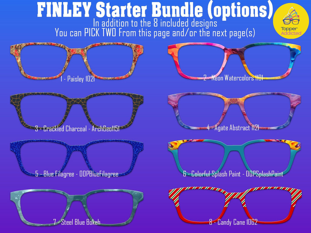 Finley Pair Eyewear Compatible - Top Frames for Pair Glasses - 11 Topper Collection - bundle priced