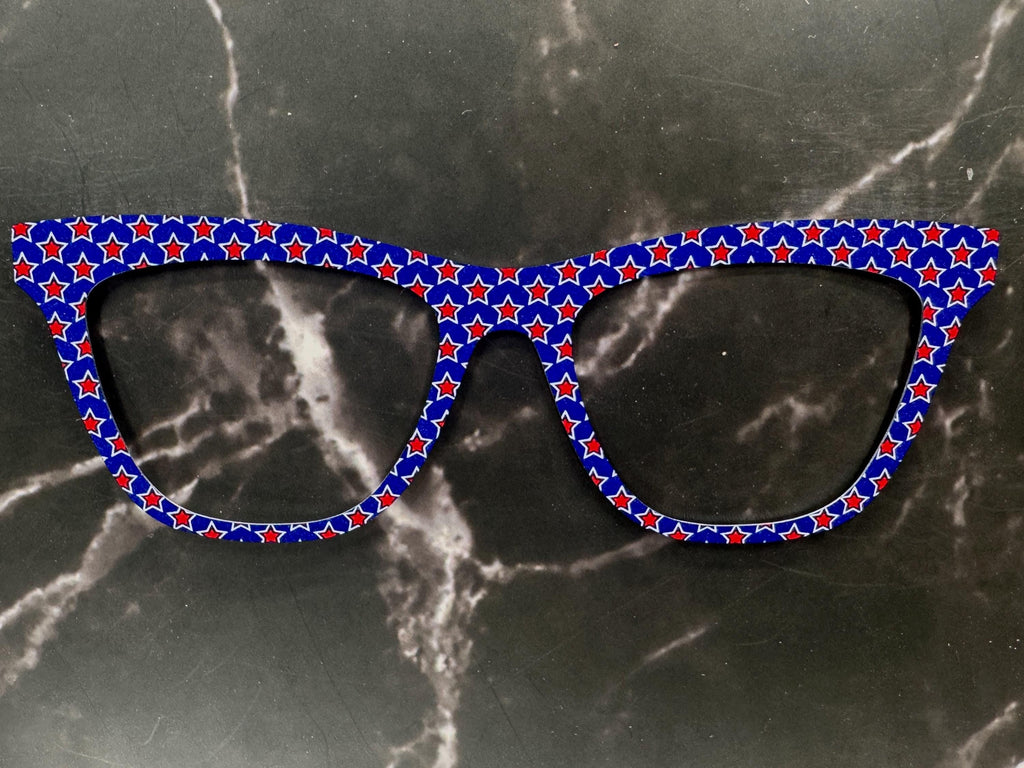 Double Star Delight – Patriotic Red, White & Blue Magnetic Topper for Pair Eyewear | Land That I Love Collection Made in Texas USA