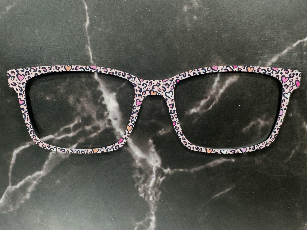 Leopard Hearts Magnetic Topper – Pink Animal Print for Pair Eyewear