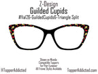 Gilded Cupids Magnetic Toppers for Pair Eyewear | Gold Cupid & Red Heart Valentine Top Frames