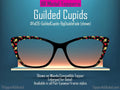 Gilded Cupids Magnetic Toppers for Pair Eyewear | Gold Cupid & Red Heart Valentine Top Frames