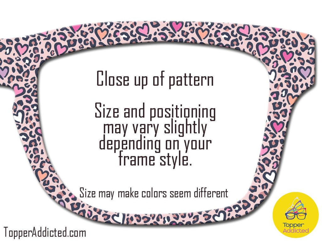 Leopard Hearts Magnetic Topper – Pink Animal Print for Pair Eyewear