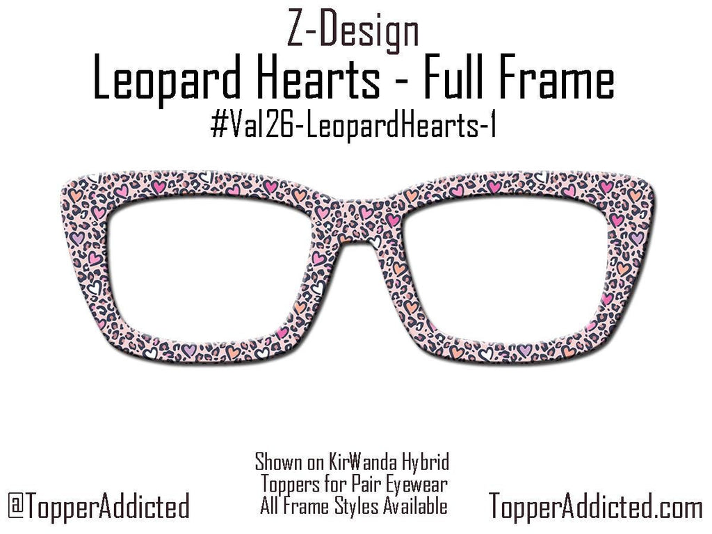 Leopard Hearts Magnetic Topper – Pink Animal Print for Pair Eyewear