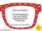 Winged Hearts Magnetic Topper – Gold Glitter Hearts on Red | Pair Eyewear Compatible Valentine Topper