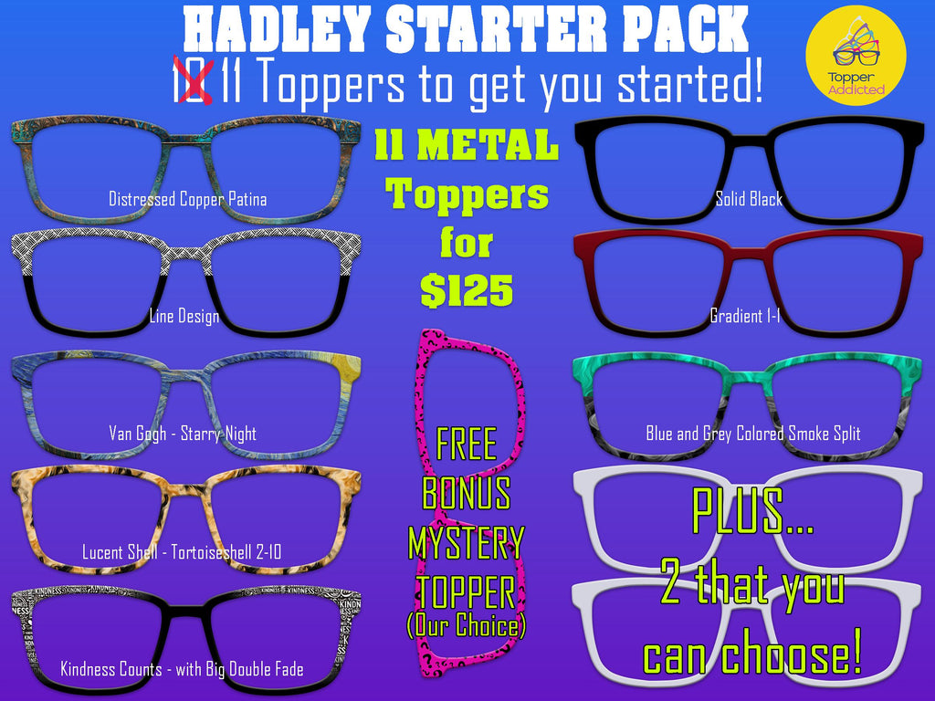 Hadley Toppers - Top Frame Compatible with Pair Eyeware 11 Topper Collection - bundle priced