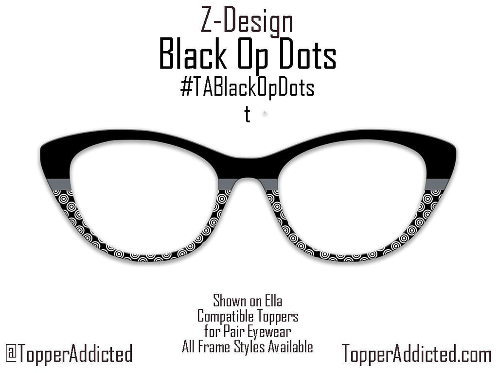 Black Ops Dots Magnetic Topper for Pair Eyewear - Modern Concentric Design