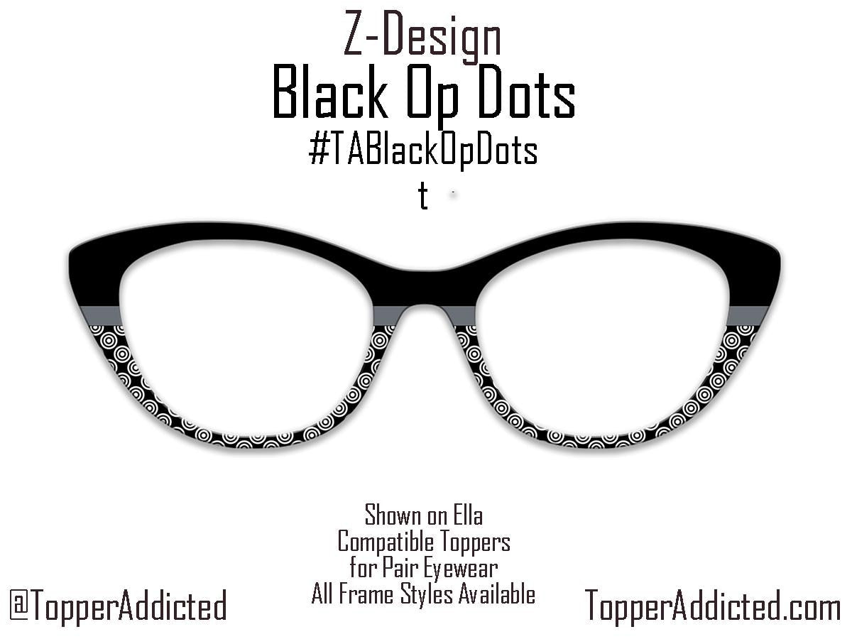 Black Ops Dots Magnetic Topper for Pair Eyewear - Modern Concentric Design
