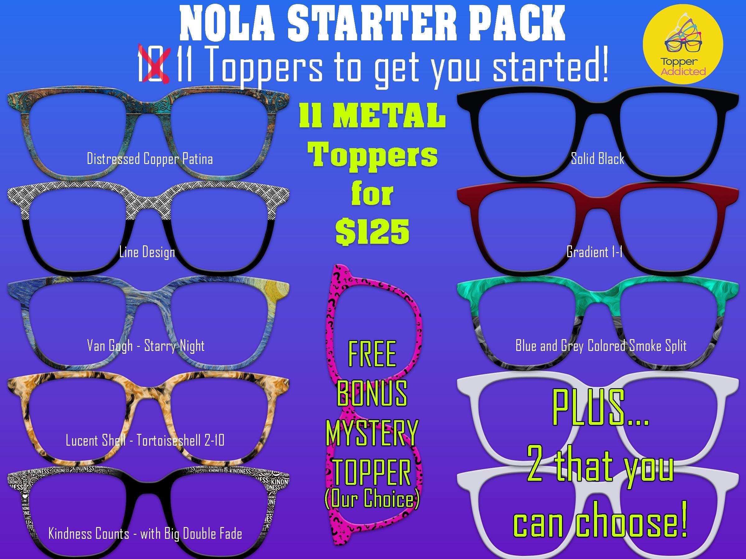 Nola Toppers - Top Frame Compatible with Pair Eyeware 11 Topper Collection - bundle priced