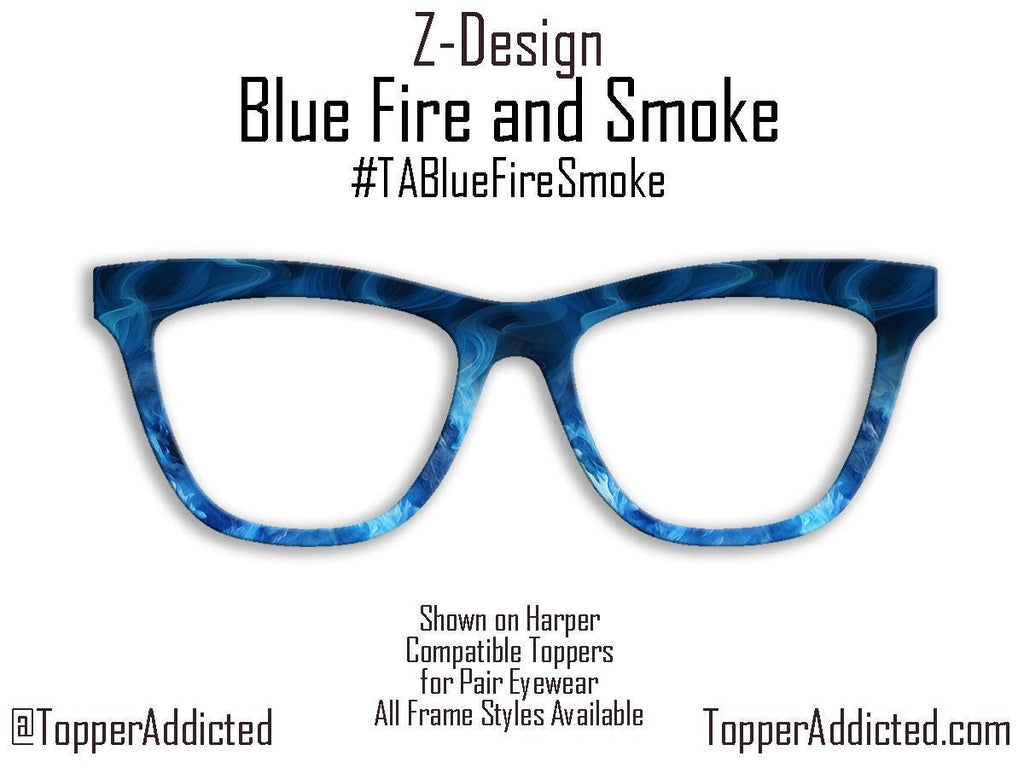 Blue Fire & Smoke Topper for Pair Eyewear - Masculine Magnetic Frames