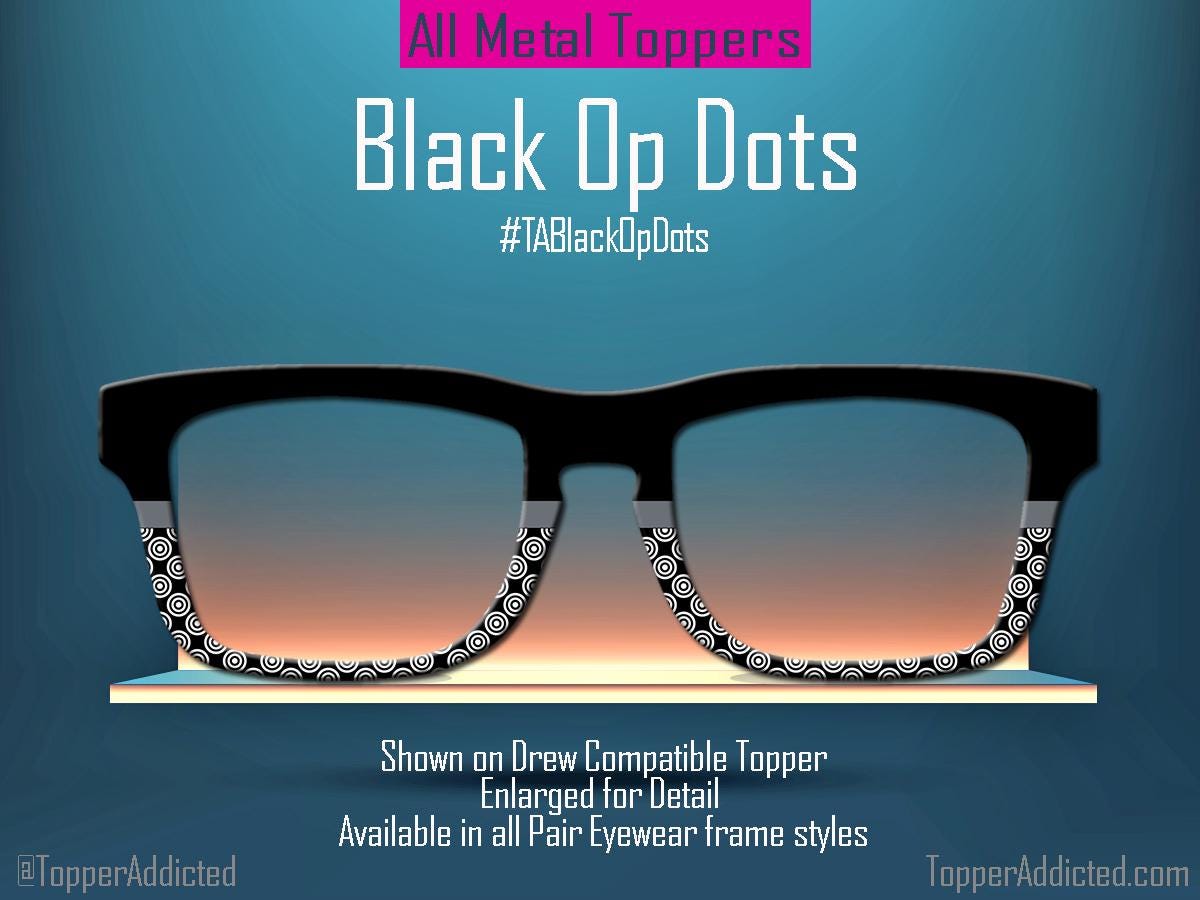 Black Ops Dots Magnetic Topper for Pair Eyewear - Modern Concentric Design