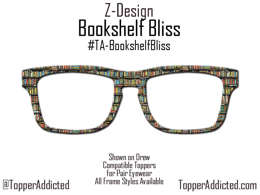 Bookshelf Bliss Metal Magnetic Toppers for Pair Eyewear Book Lovers Library Top Frames