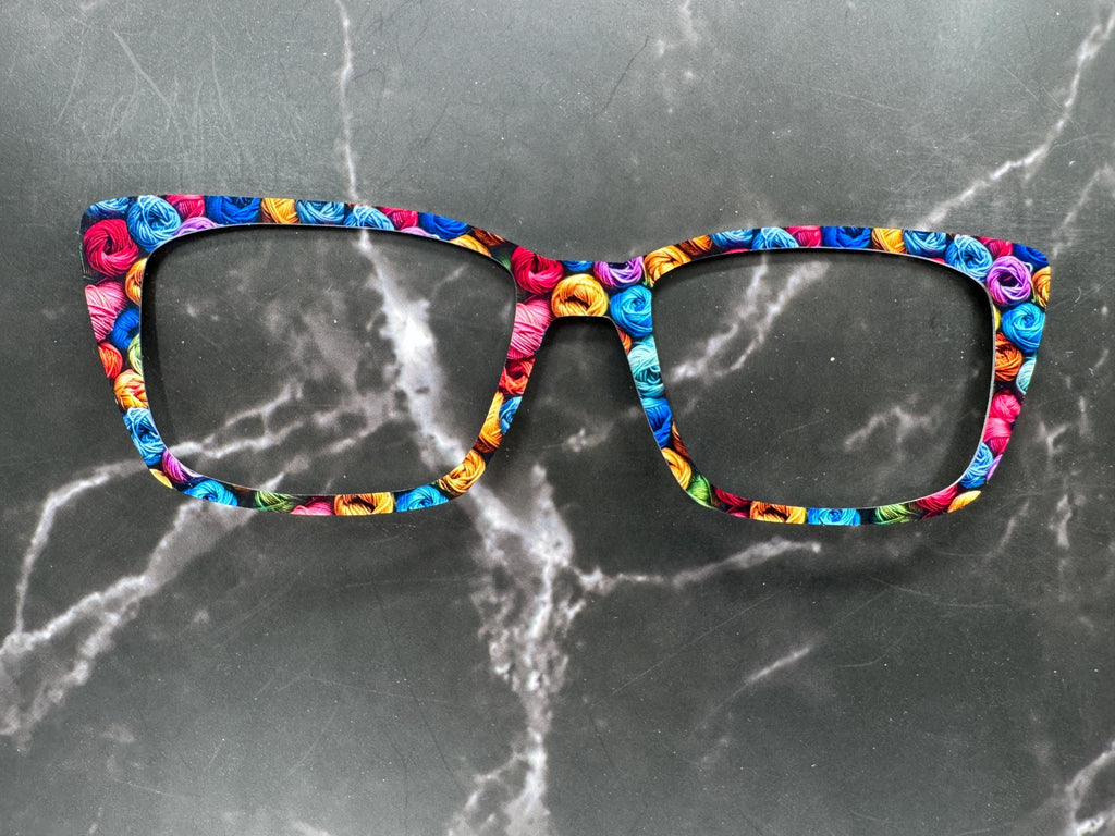 Colorful Balls of Yarn Metal Magnetic Topper for Pair Eyewear for fiber artists