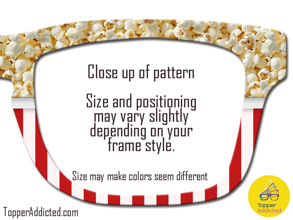 Movie Night Popcorn Toppers Pair Eyewear Compatible, Metal top frames