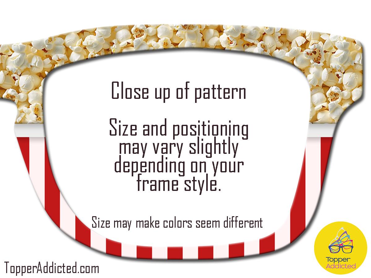 Movie Night Popcorn Toppers Pair Eyewear Compatible, Metal top frames