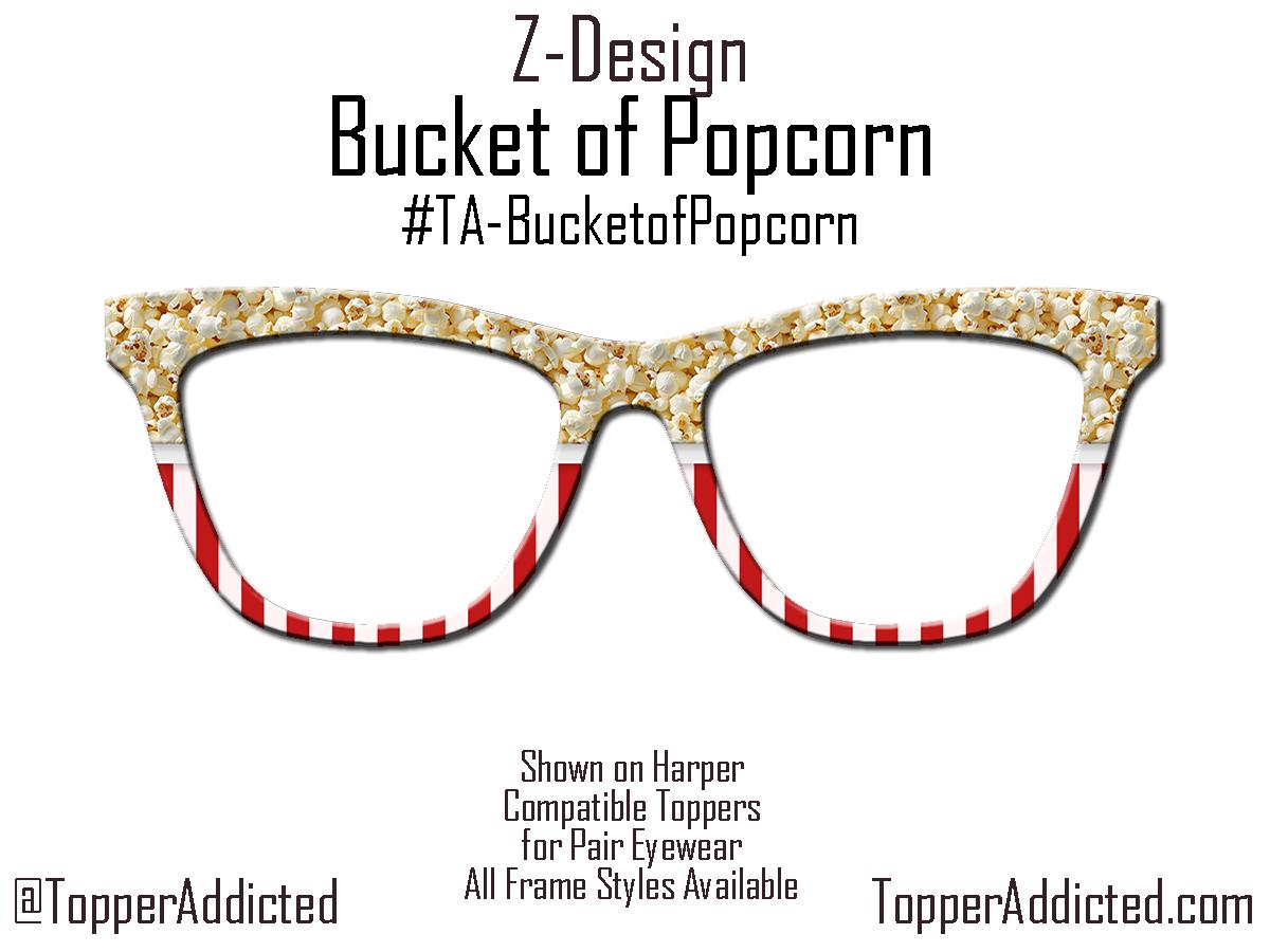 Movie Night Popcorn Toppers Pair Eyewear Compatible, Metal top frames
