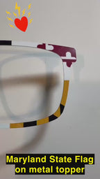 Maryland Flag Topper for Pair Eyewear Compatible Magnetic Glasses- All Top Frame Styles Available