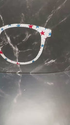 Rustic Stars & Stripes – Distressed Flag Pattern Topper for Pair Eyewear - 4th of July Metal Topper Red, White and Blue - Ships FAST.